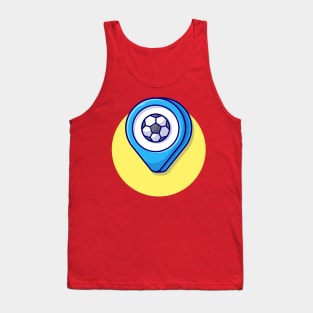 Location Map With Soccer Cartoon Vector Icon Illustration (2) Tank Top